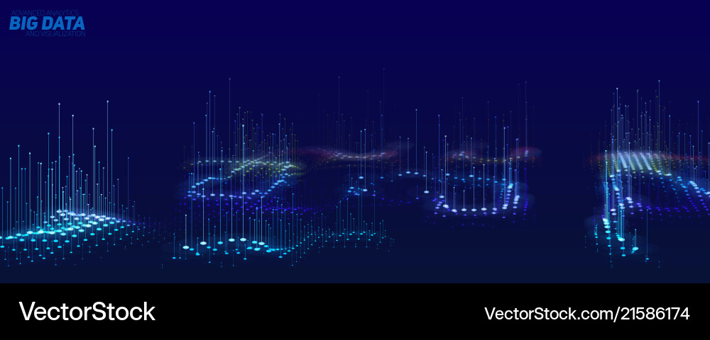 Abstract 3d big data visualization vector image