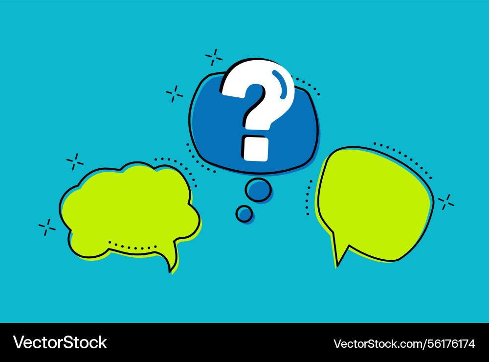 Bubble question marks and the answers to them vector image