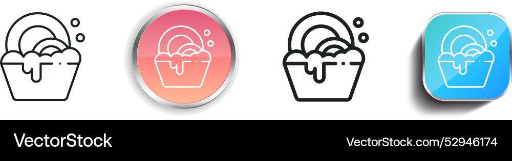 Clean dishes icon thin linear regular and button Clean dishes icon thin linear regular and button Vector Image