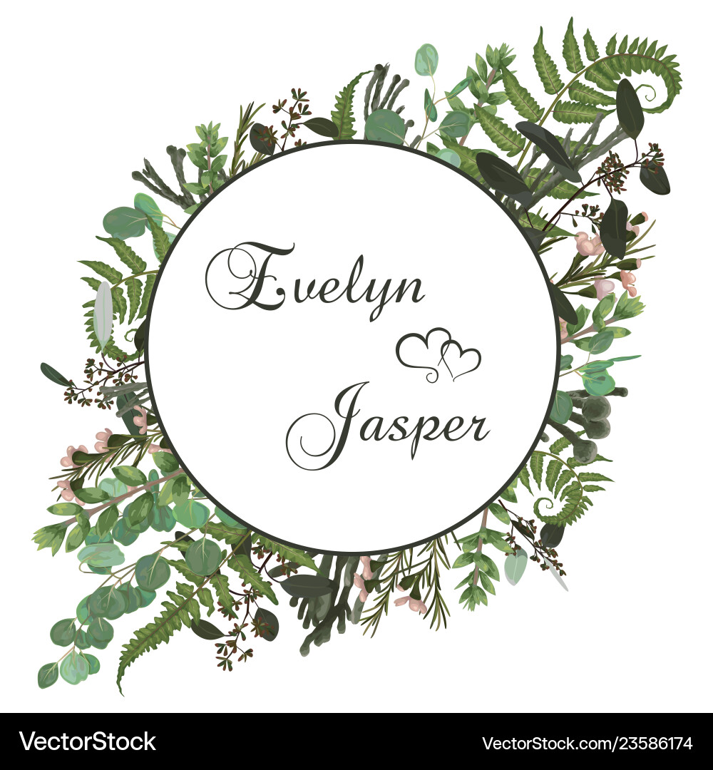 Elegant Wedding Floral Invitation Vector Image