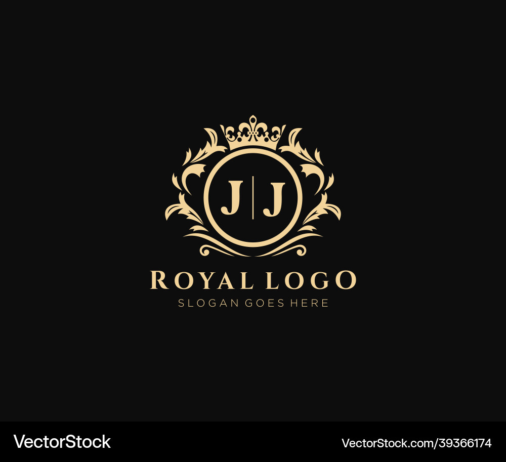 JJ Letter Royal Logo Template Vector Image