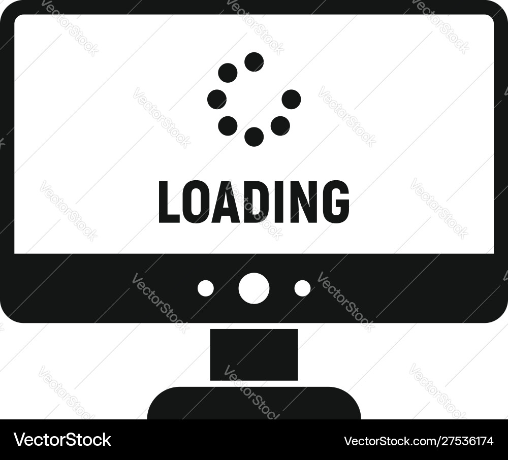 Loading computer update icon simple style Loading computer update icon simple style vector image