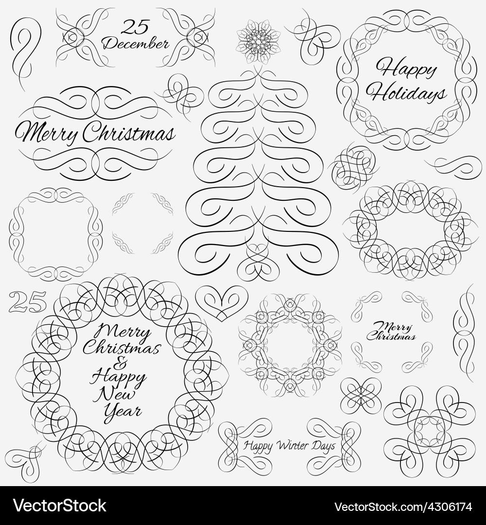 Ornate Flourish Elements Vector Image