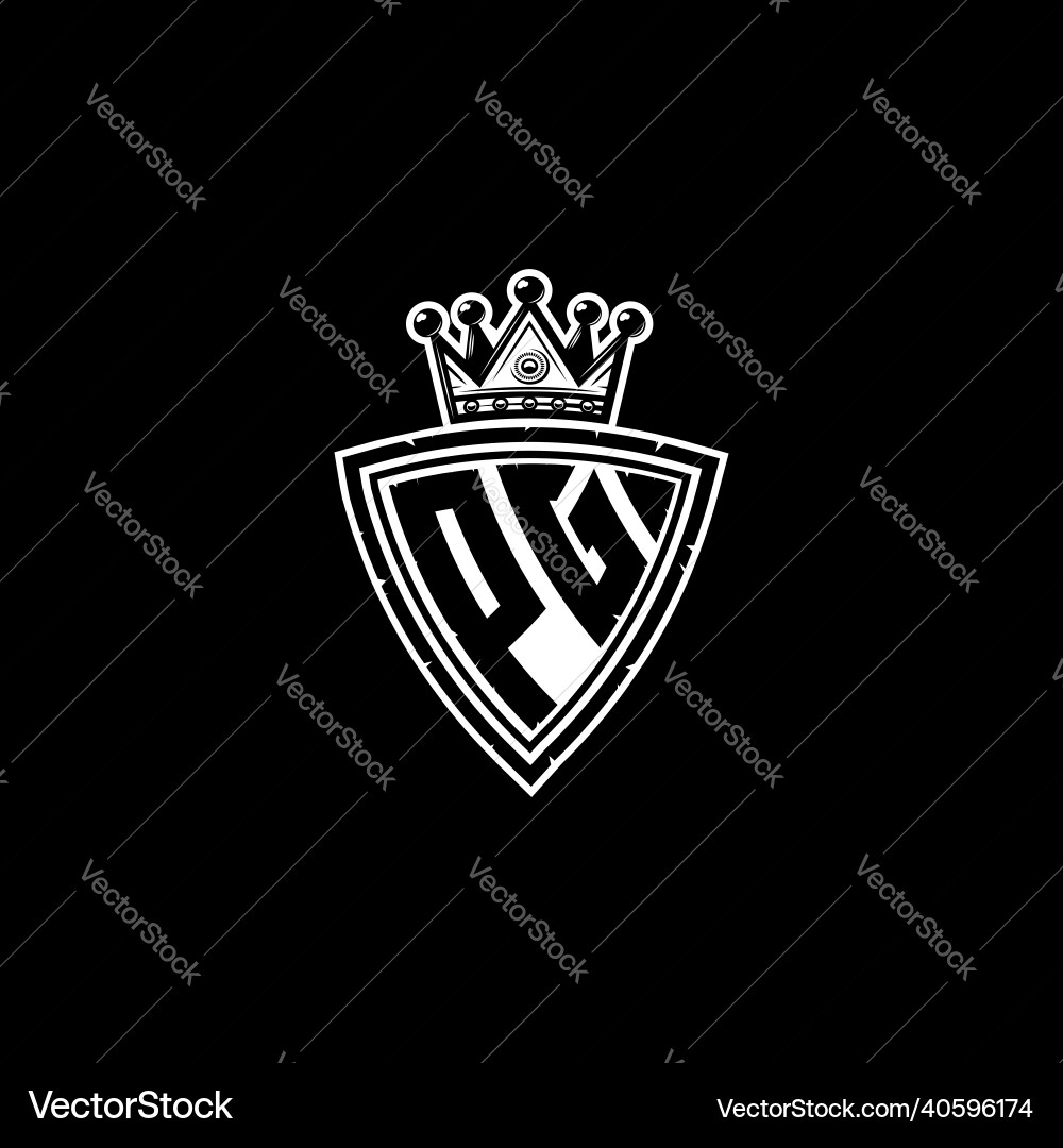 PG Monogram Shield Logo Vector Image