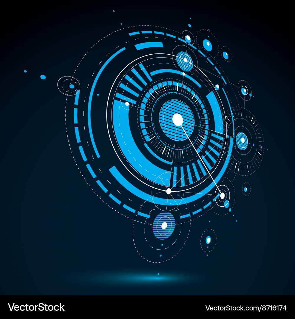 Technical drawing made using dashed lines Vector Image