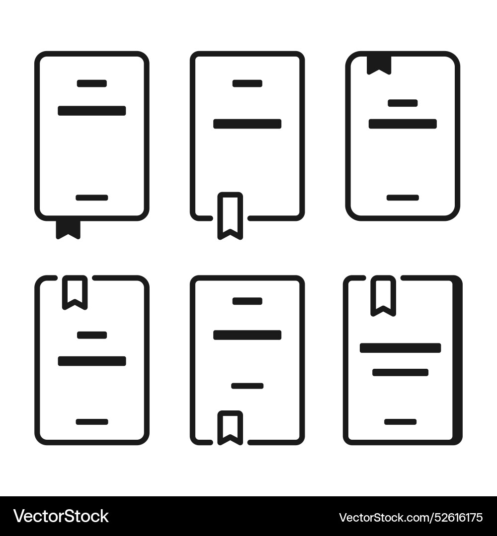 Book with bookmark line icon flat Royalty Free Vector Image