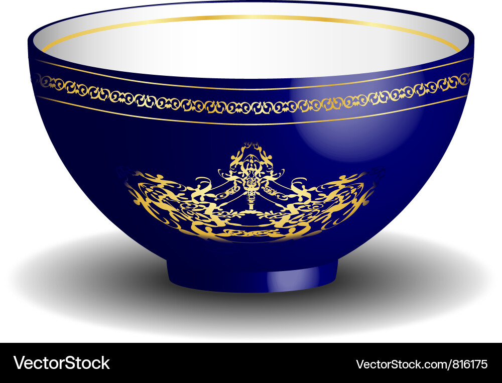 Elegant Cobalt Blue Bowl Vector Image