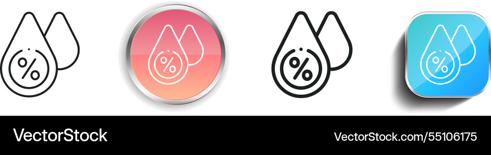 Humidity icon thin linear regular and button vector image