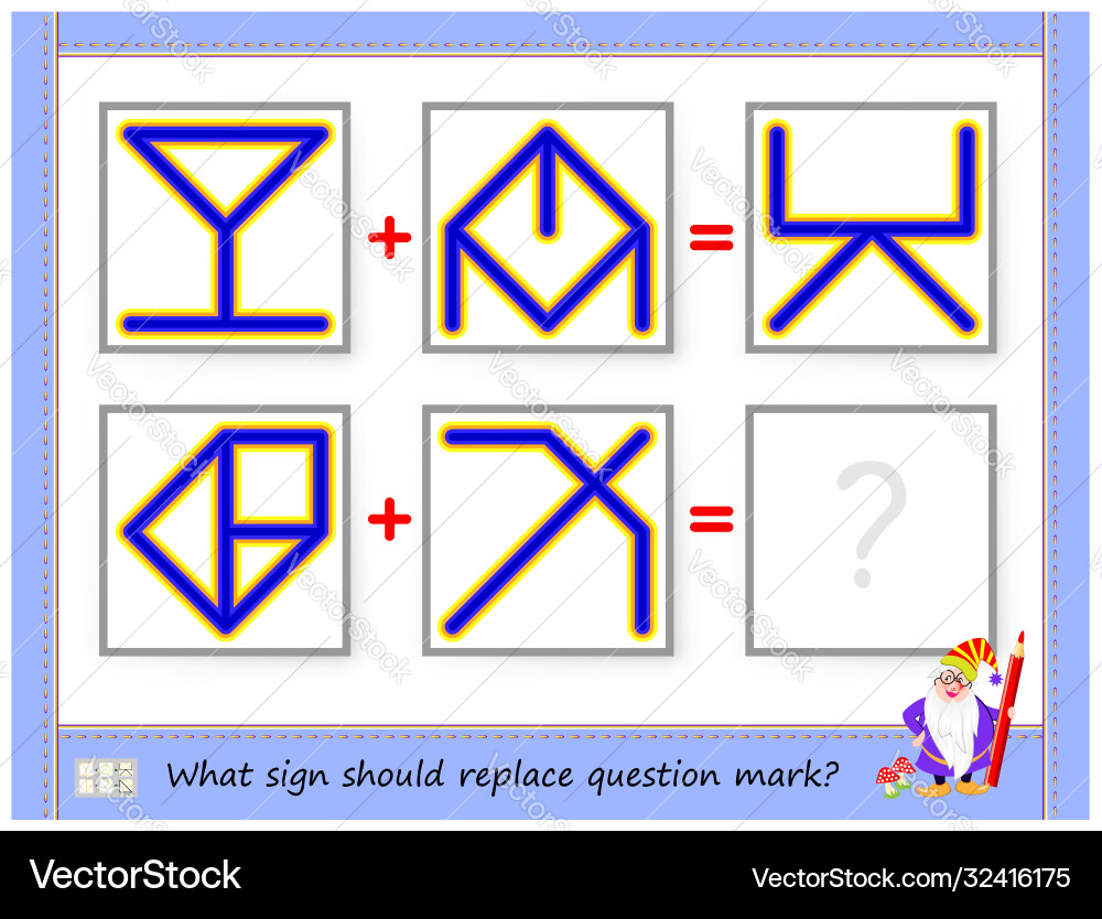 Mathematical logic puzzle game for children Mathematical logic puzzle game for children vector image
