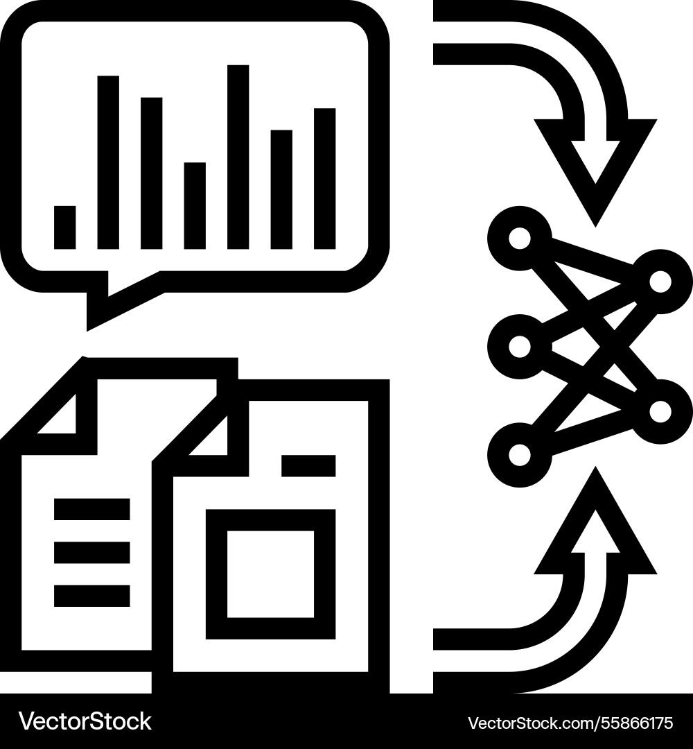 Natural language model nlp line icon vector image