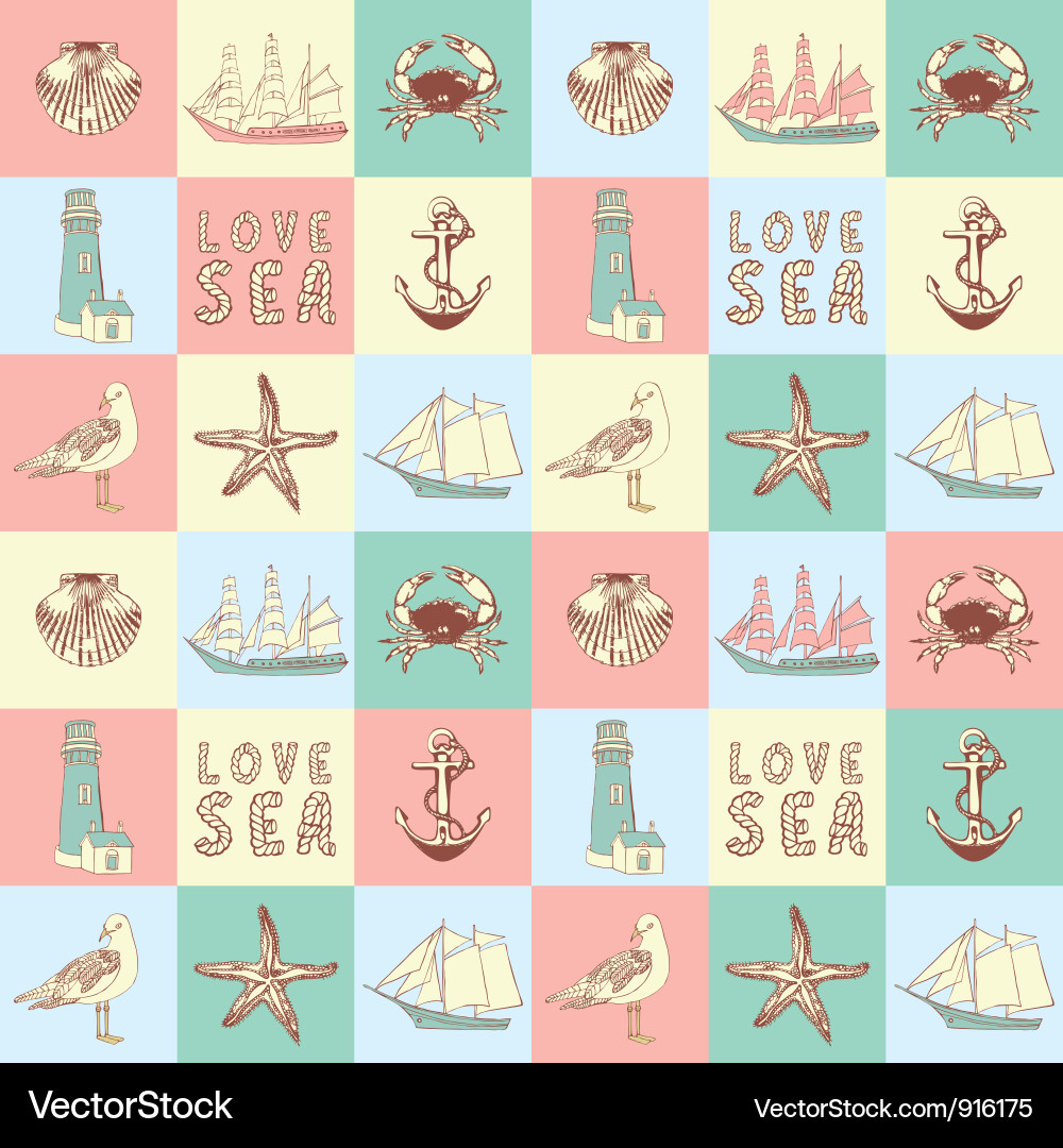 Seashell Pattern Background Vector Image