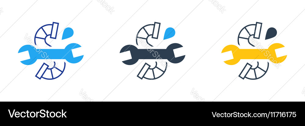 Wassertropfen Rohr und Schraubenschlüssel Klempner Logo Vektorbild