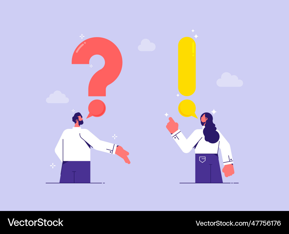 Ask questions and receive answers concept vector image