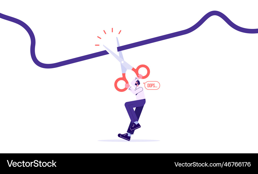 Connection error concept in flat vector image