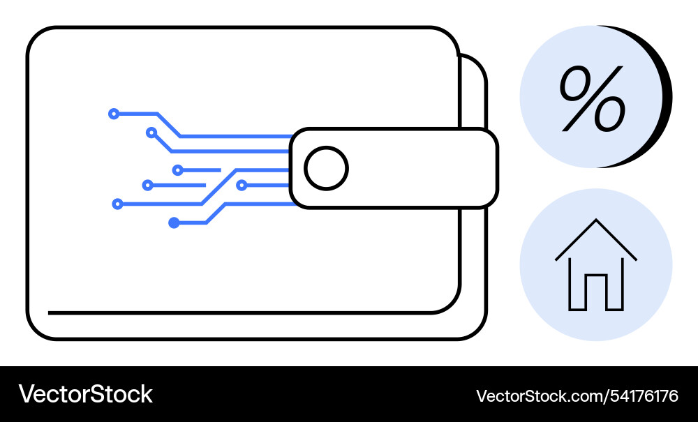Digital wallet with circuit lines and icons Digital wallet with circuit lines and icons vector image