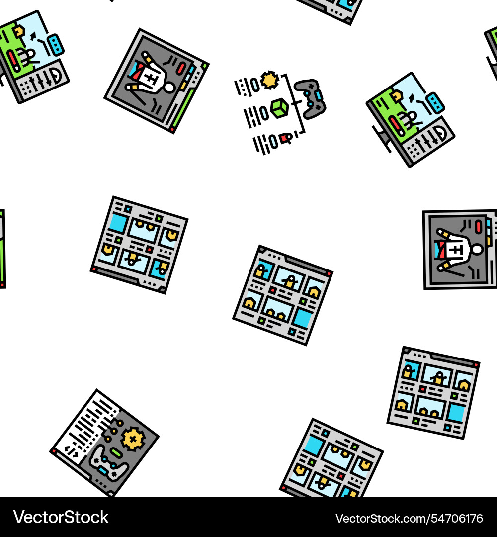 Game development computer seamless pattern Game development computer seamless pattern vector image