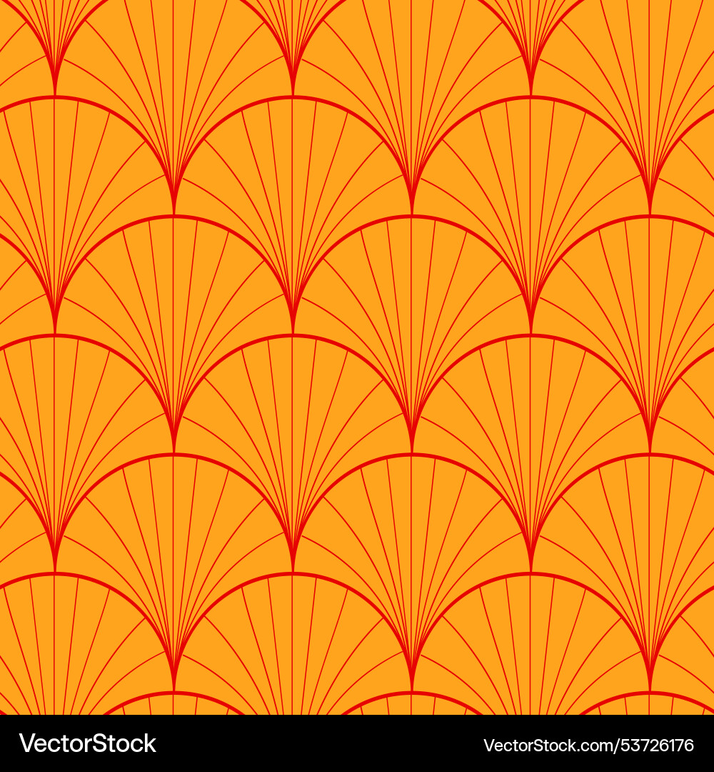 Geometric shells seamless pattern in orange Geometric shells seamless pattern in orange vector image