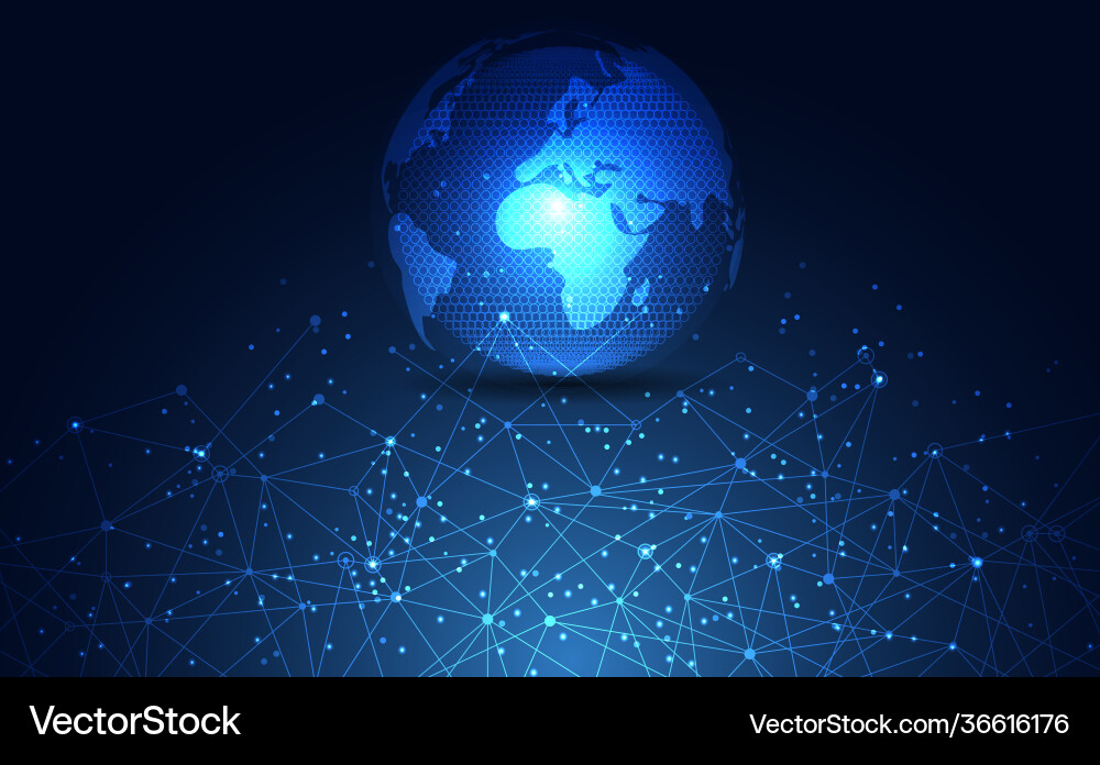 Modern abstract network world science connection Modern abstract network world science connection vector image
