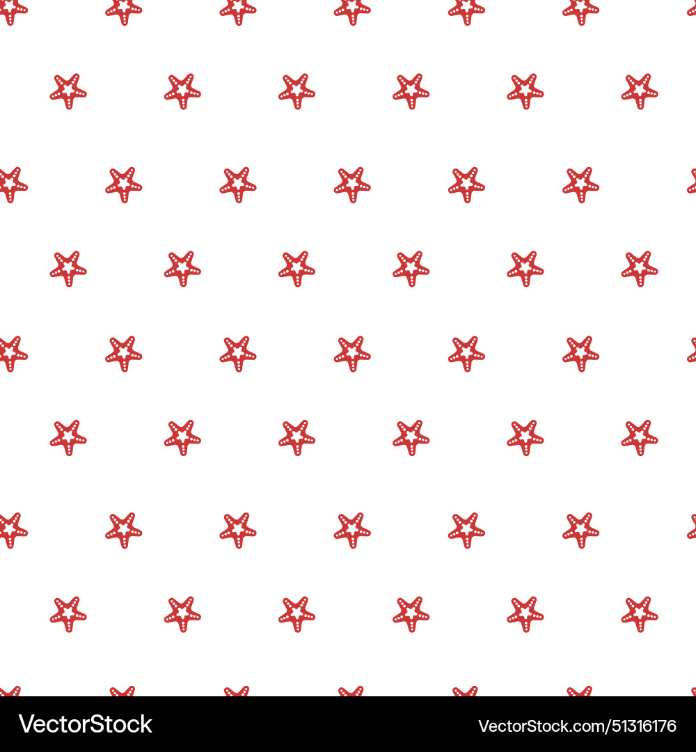 Starfish seamless pattern white background Vector Image