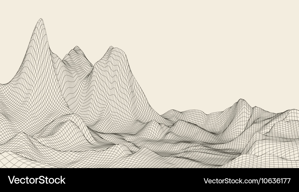 Abstract 3d illuminated distorted mesh sphere Vector Image