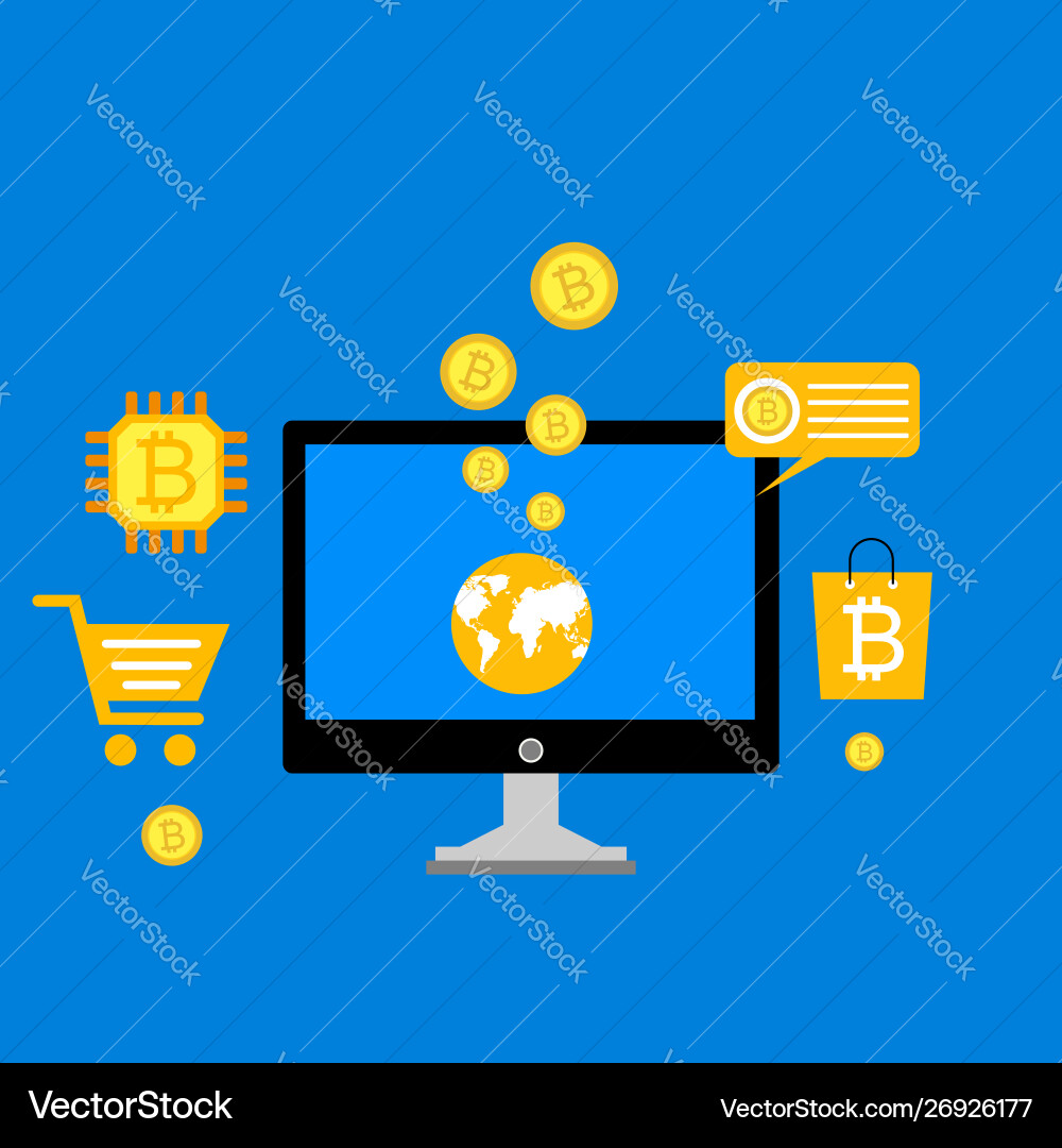 Blockchain scheme mining crypto currency server Blockchain scheme mining crypto currency server vector image
