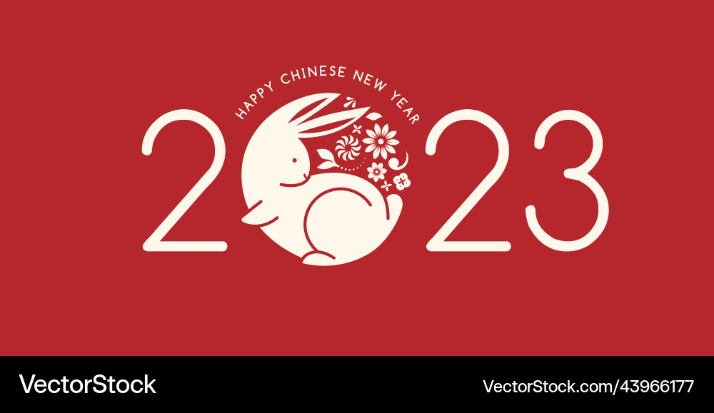 Chinese new year 2023 of the rabbit vector image