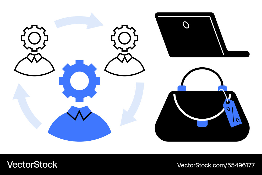 Collaboration and networking concepts with gear Vector Image