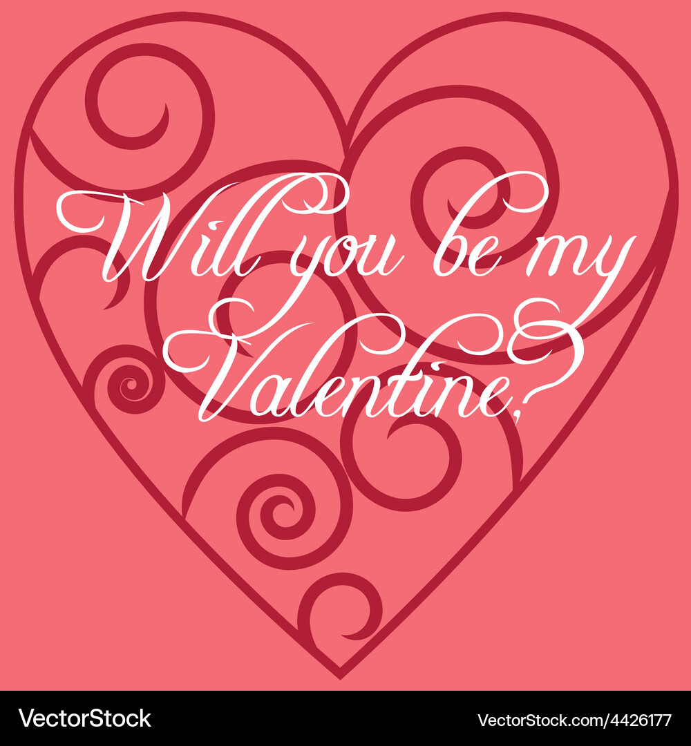 Colored background with a heart and text Vector Image