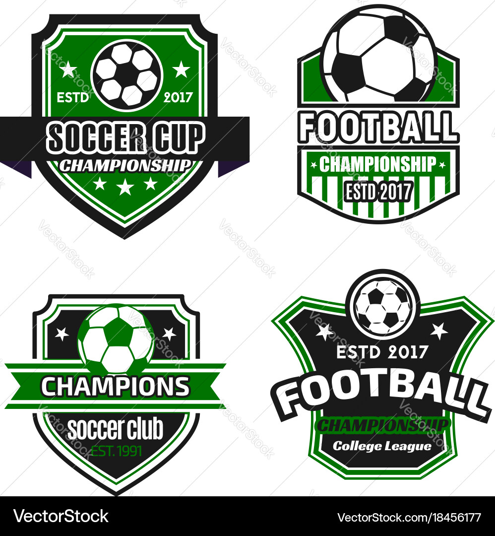Icons for soccer championship football cup vector image
