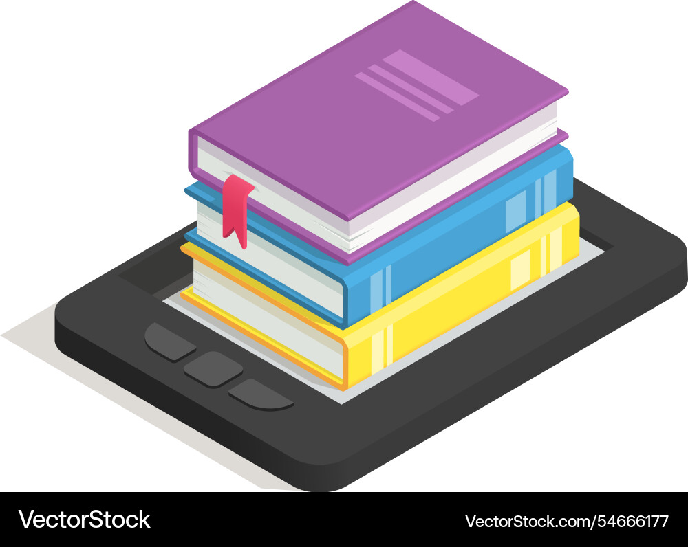 Isometric view of a stack colorful books Isometric view of a stack colorful books vector image