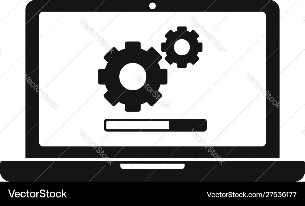 Laptop software update icon simple style Vector Image