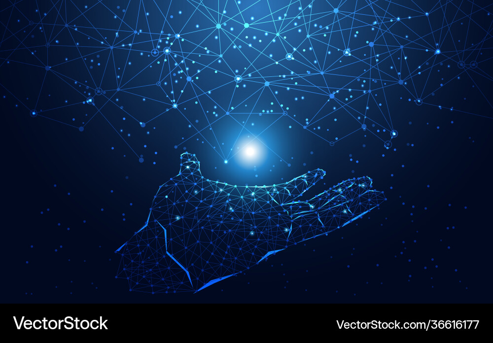 Modern abstract network science connection Modern abstract network science connection vector image