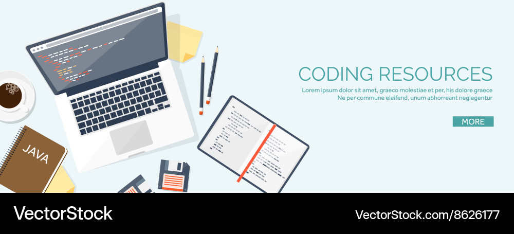 Programmingcoding flat computing background vector image