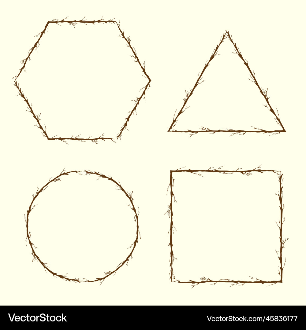 Tree branch line frames Tree branch line frames vector image