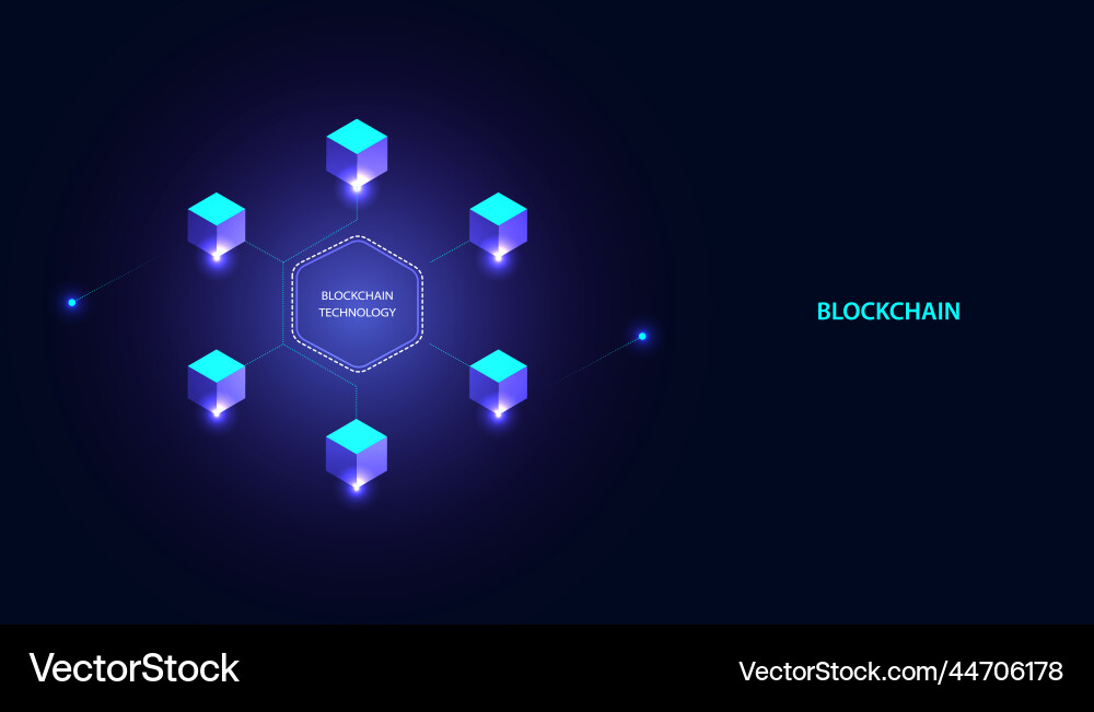 Abstract blockchain technology cryptocurrency vector image