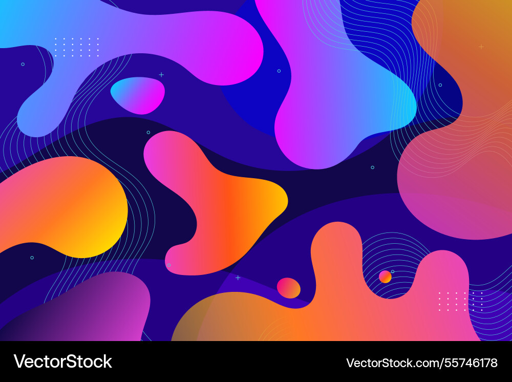 Abstract colorful flow shapes background Vector Image