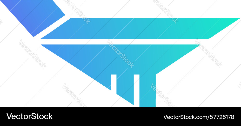 Abstract geometric bird arrow shape design vector image
