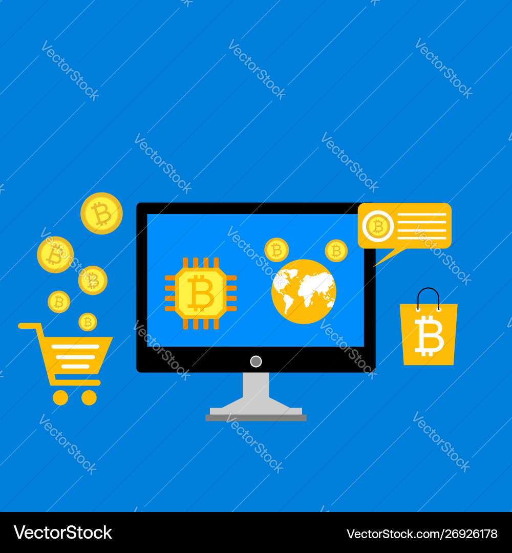 Blockchain scheme mining crypto currency server Blockchain scheme mining crypto currency server vector image