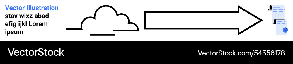 Cloud networking concept with documents and arrow Cloud networking concept with documents and arrow vector image