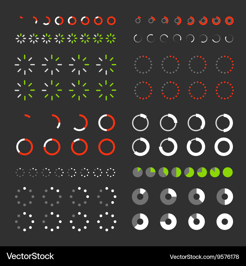 Different interface loaders elements vector image