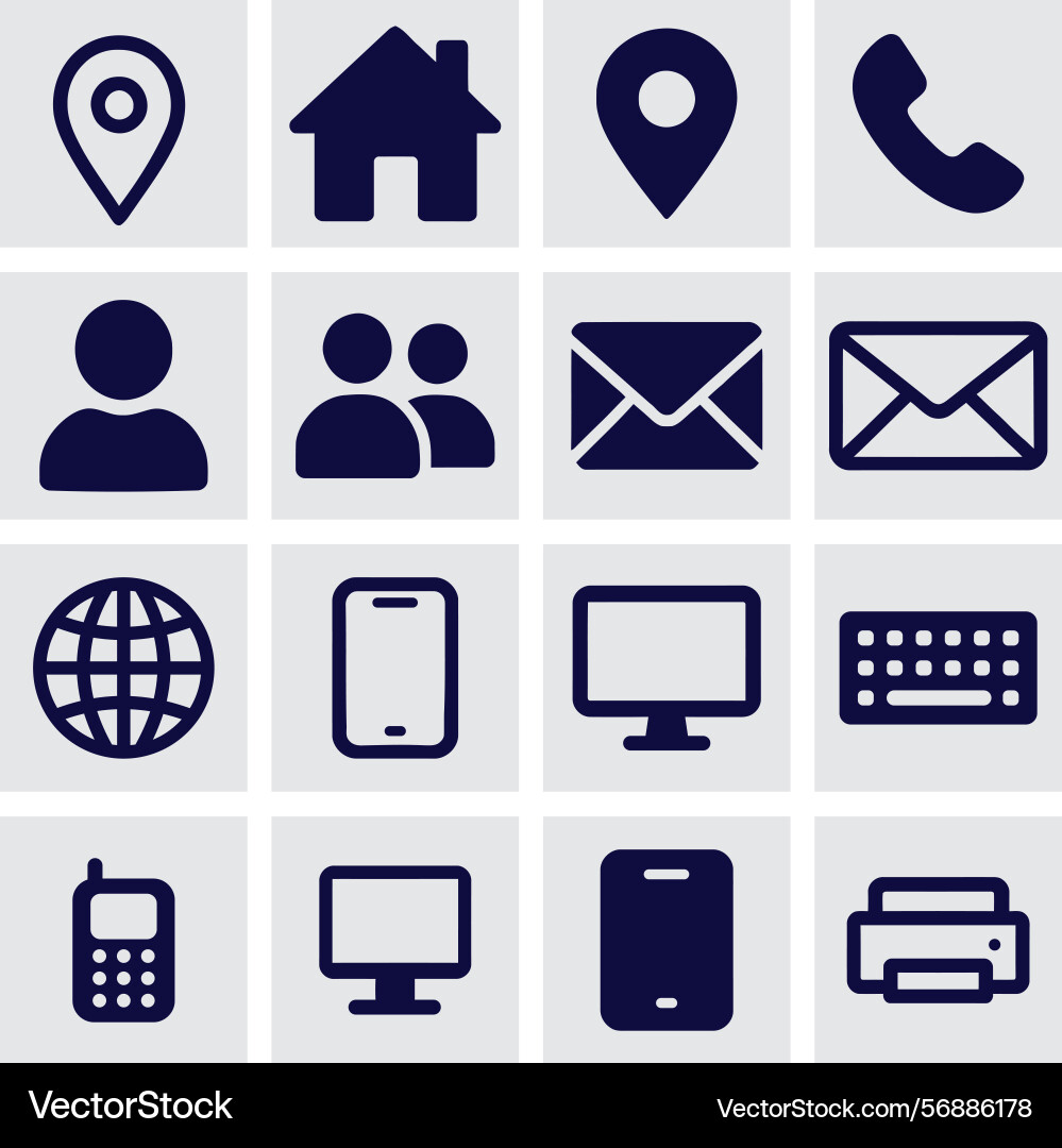 High resolution communication icons set for web Vector Image