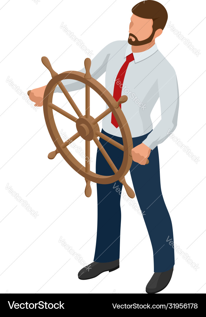 Isometric businessman isolated on write creating Isometric businessman isolated on write creating Vector Image