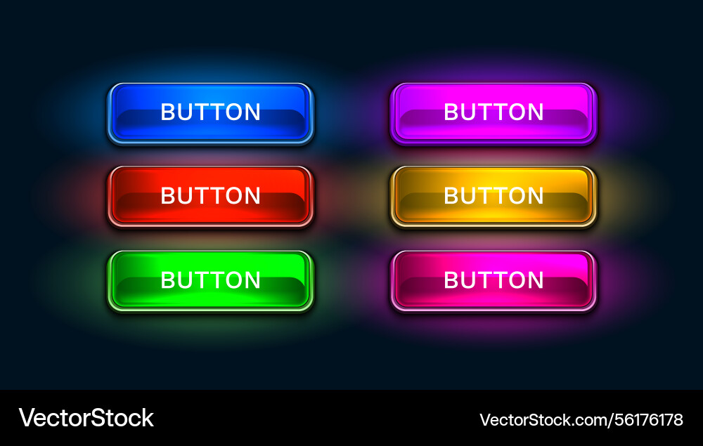 Light button frame label event web bar buttons Light button frame label event web bar buttons vector image