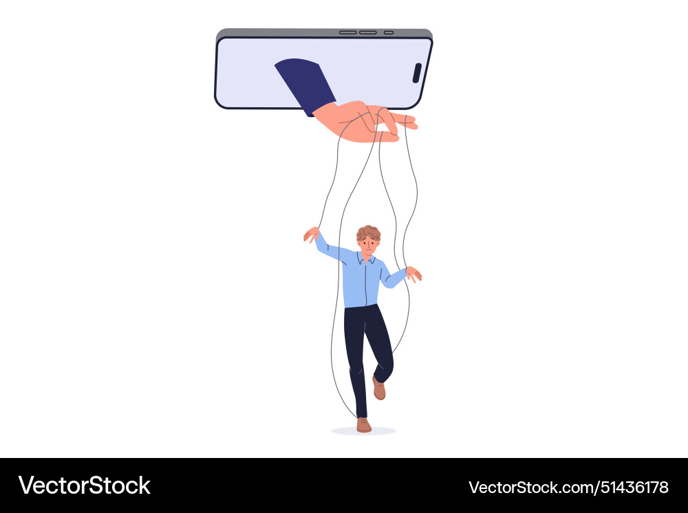 Manipulation of person using social networks Manipulation of person using social networks vector image