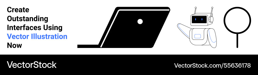 Robot analyzing data using a laptop Robot analyzing data using a laptop vector image