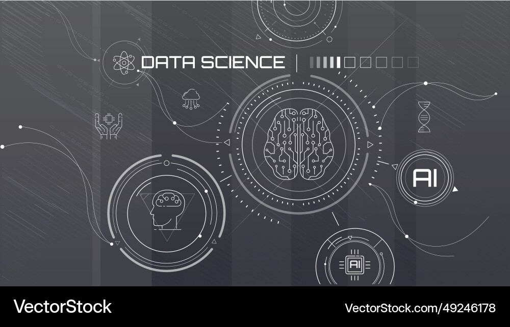 Visualization of big data in science Vector Image