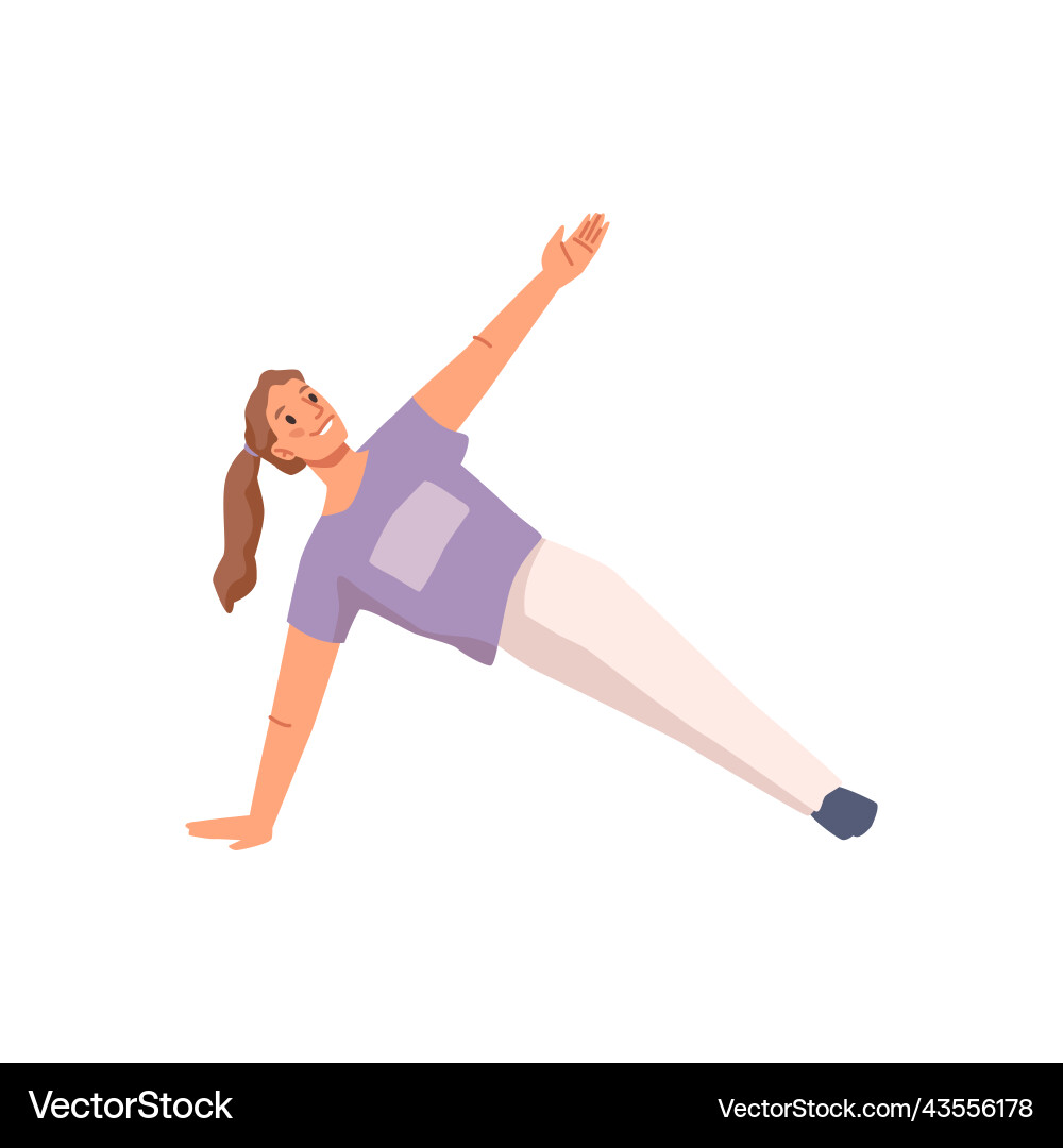 Woman doing sport exercises workout plank on hand Woman doing sport exercises workout plank on hand vector image