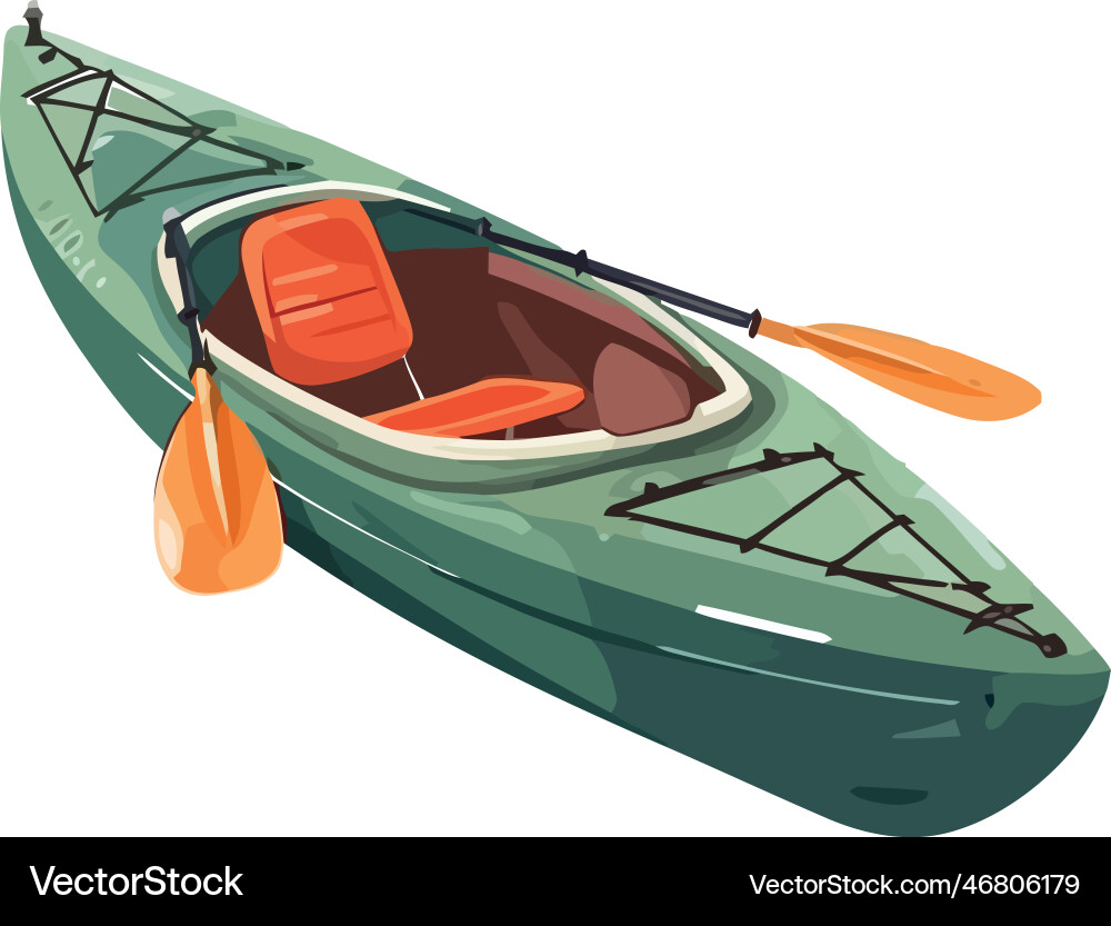 Adventure on water rowing kayak Royalty Free Vector Image