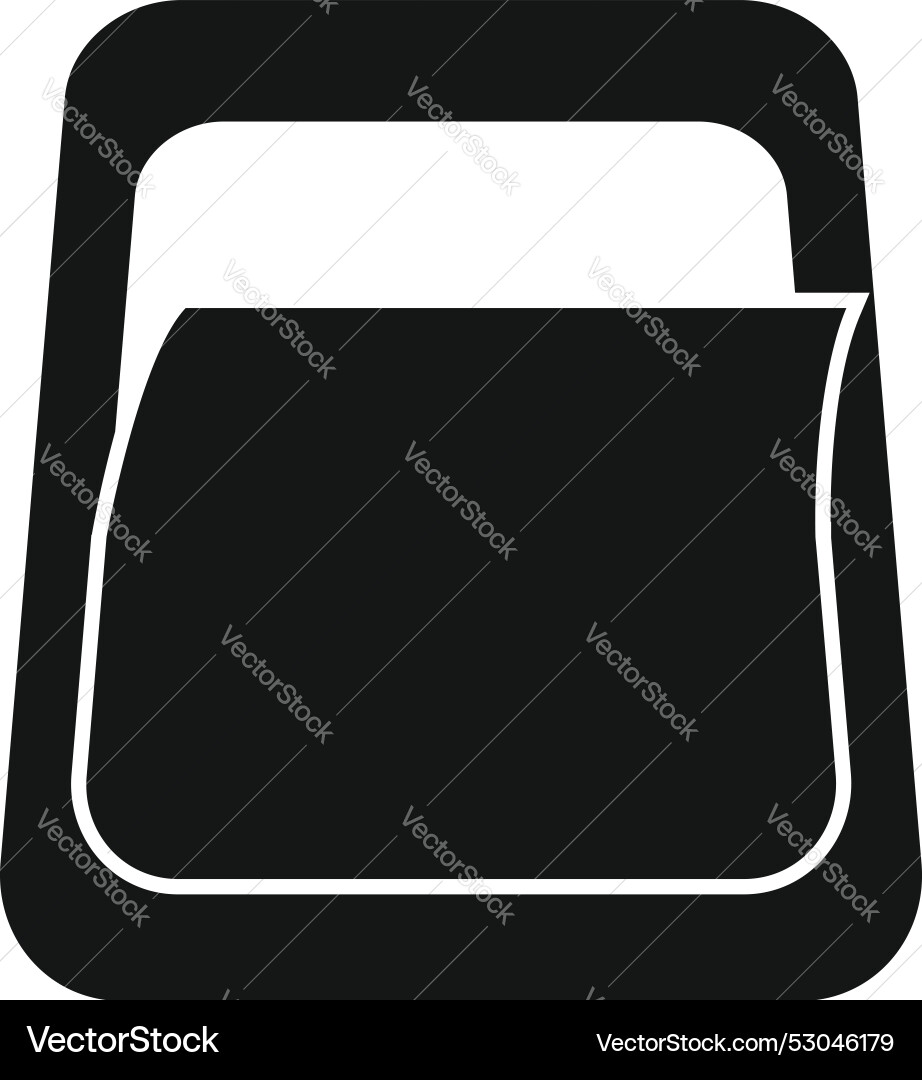 Black file folder icon representing data storage Vector Image