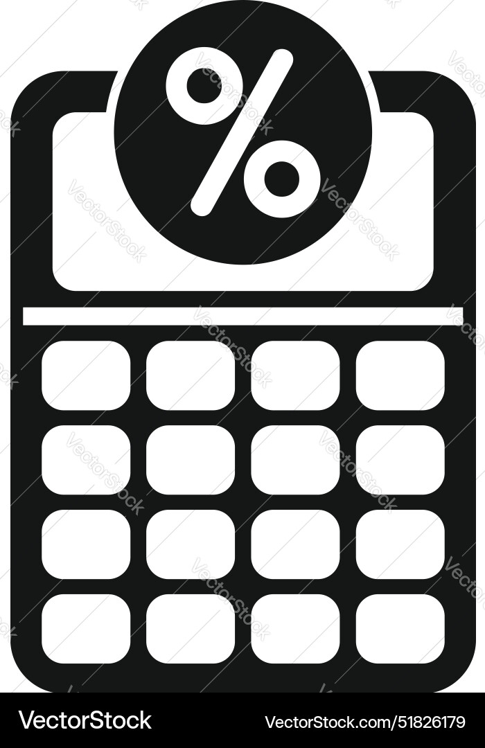 Calculator showing percentage sign icon Calculator showing percentage sign icon vector image